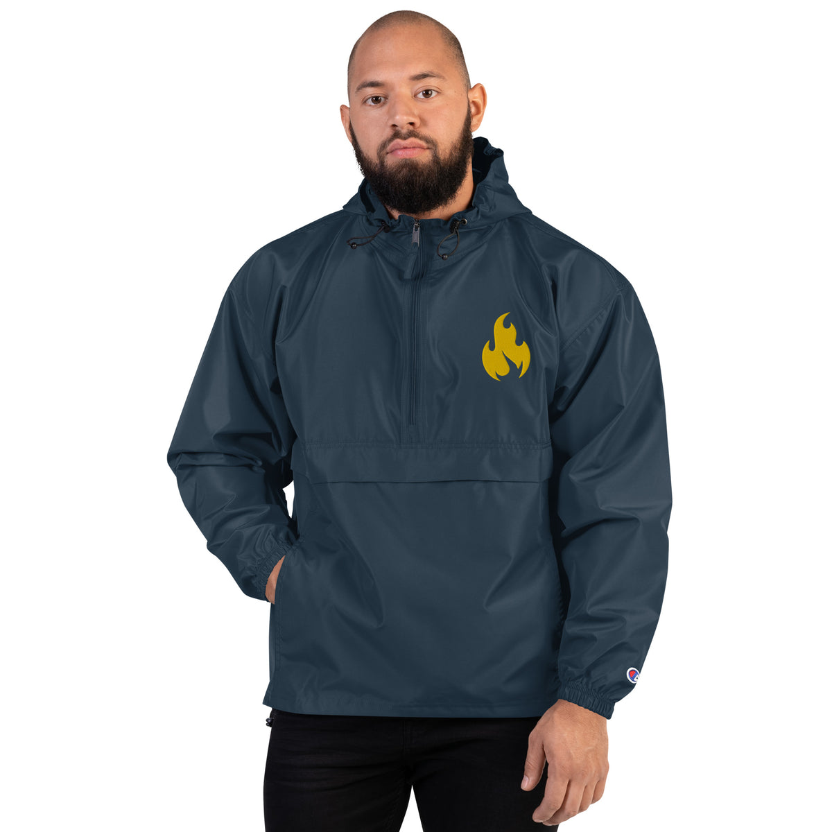 HM Golden Flame Embroidered Champion Packable Jacket