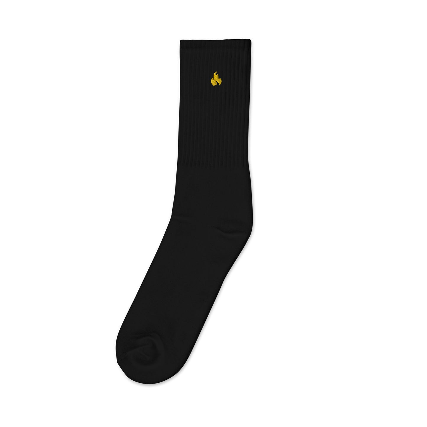 Golden Flame Premium Embroidered Crew Socks