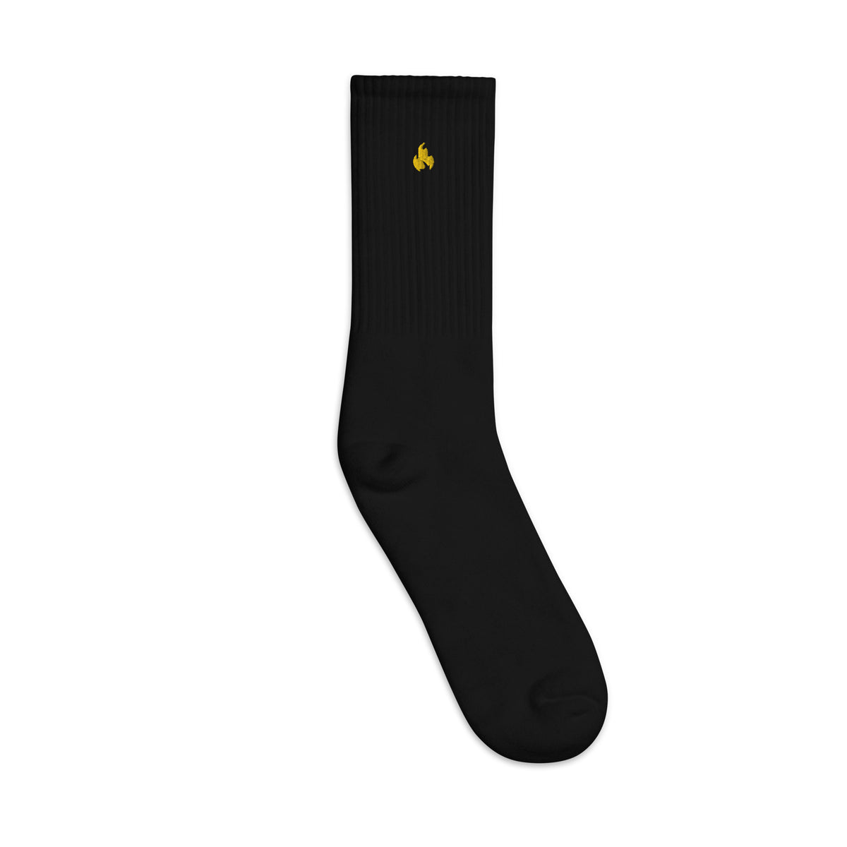Golden Flame Premium Embroidered Crew Socks