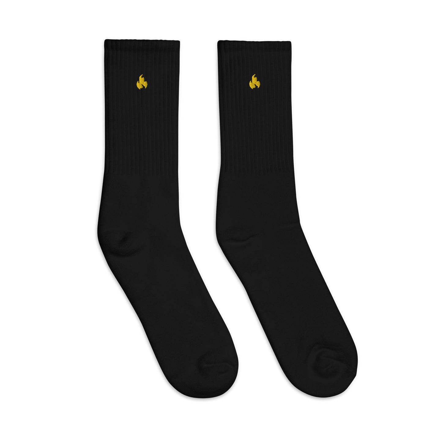 Golden Flame Premium Embroidered Crew Socks