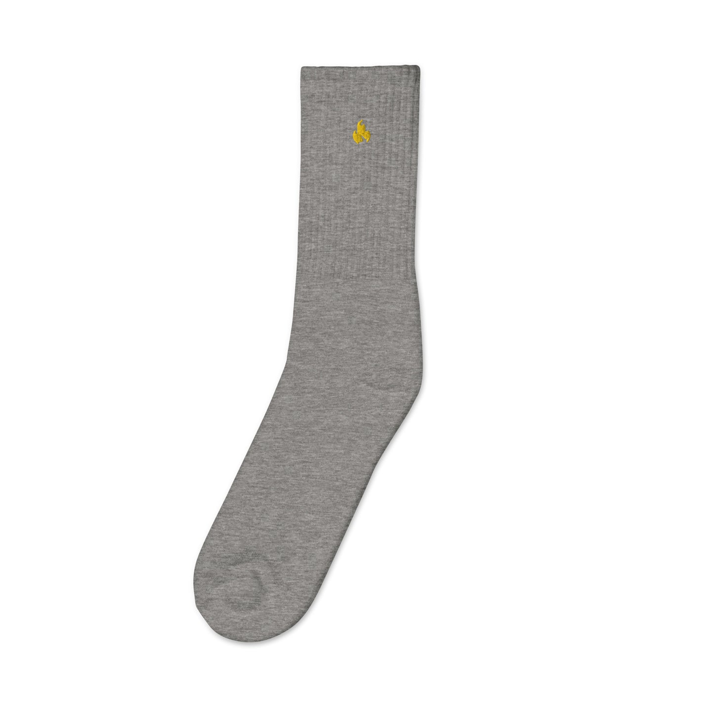 Golden Flame Premium Embroidered Crew Socks