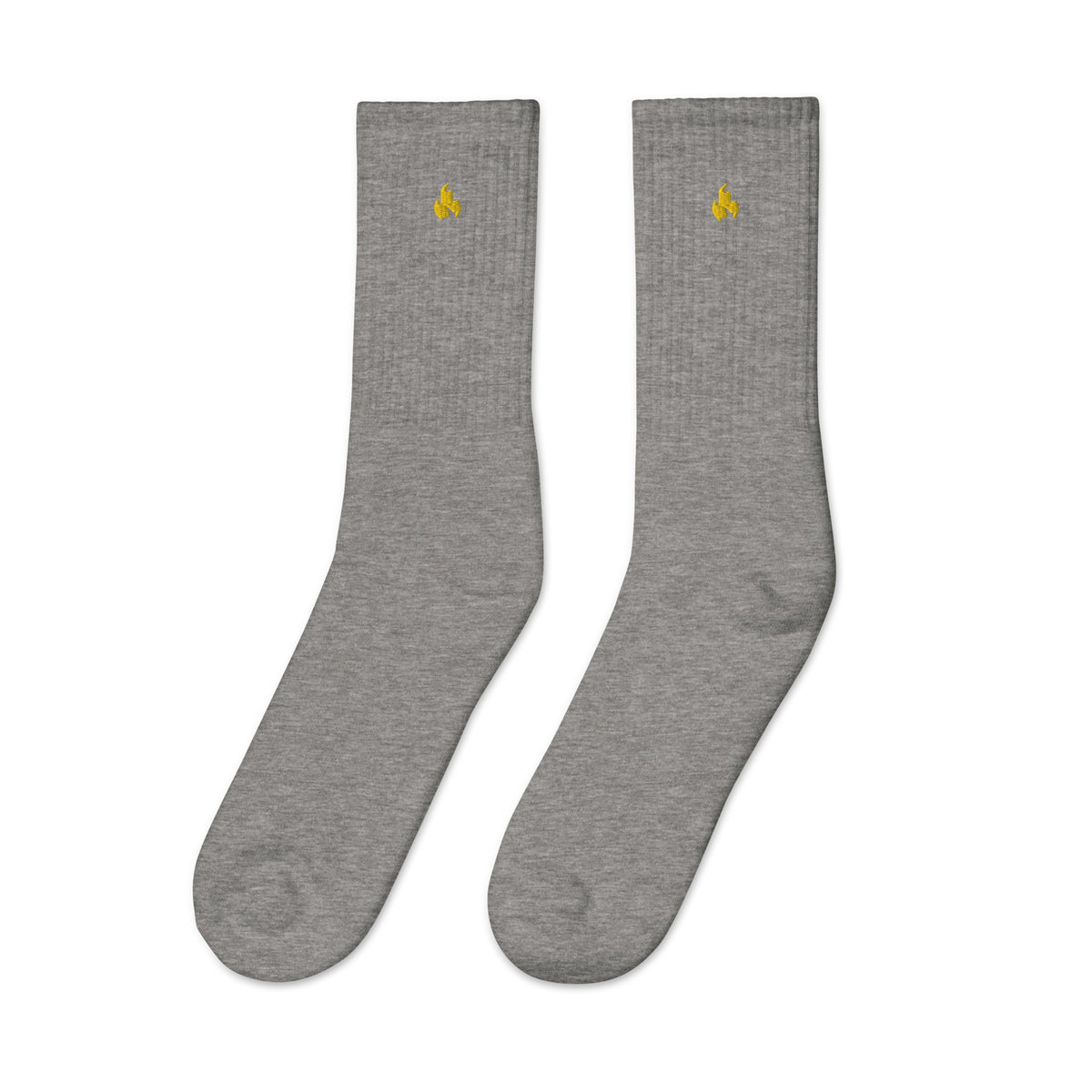 Golden Flame Premium Embroidered Crew Socks
