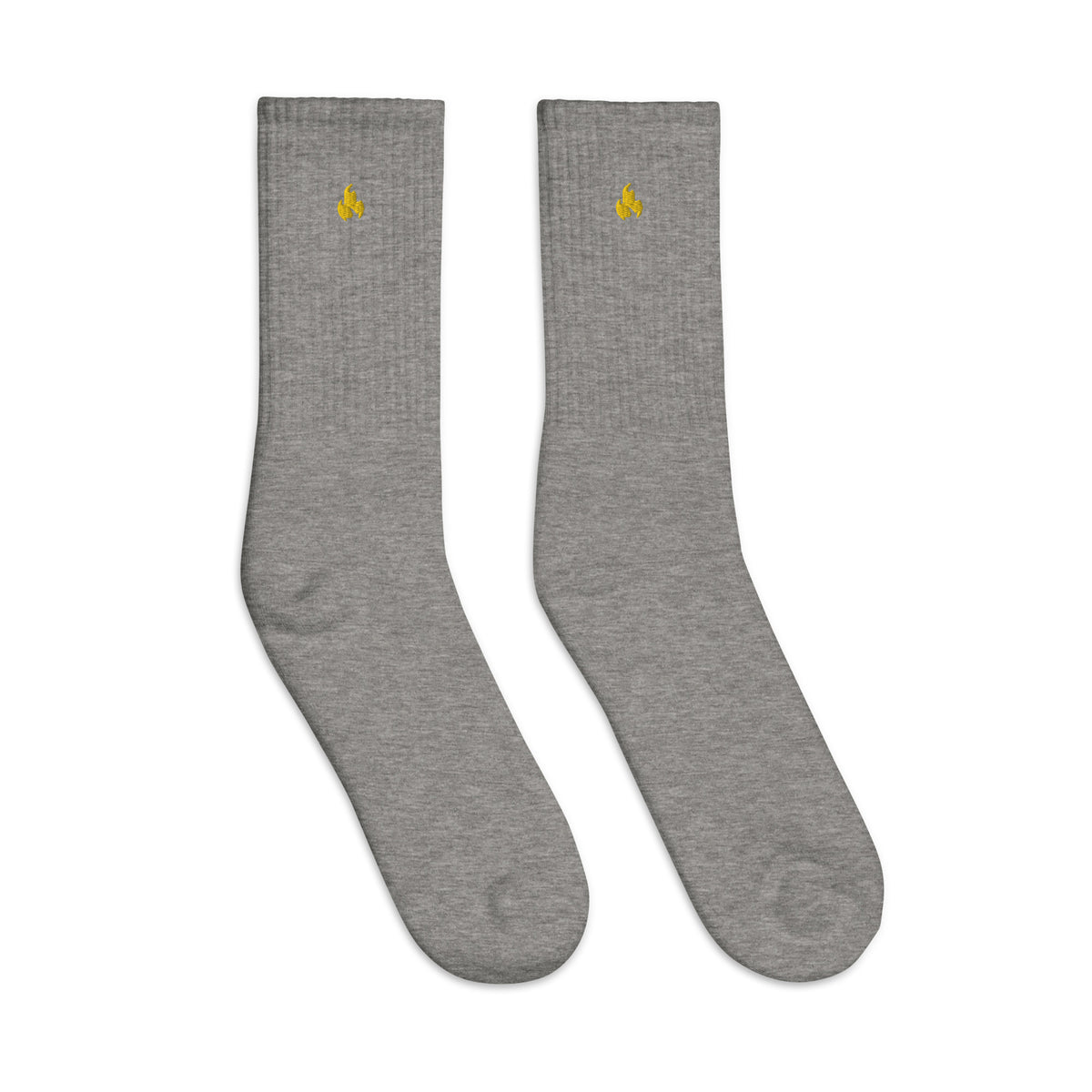 Golden Flame Premium Embroidered Crew Socks