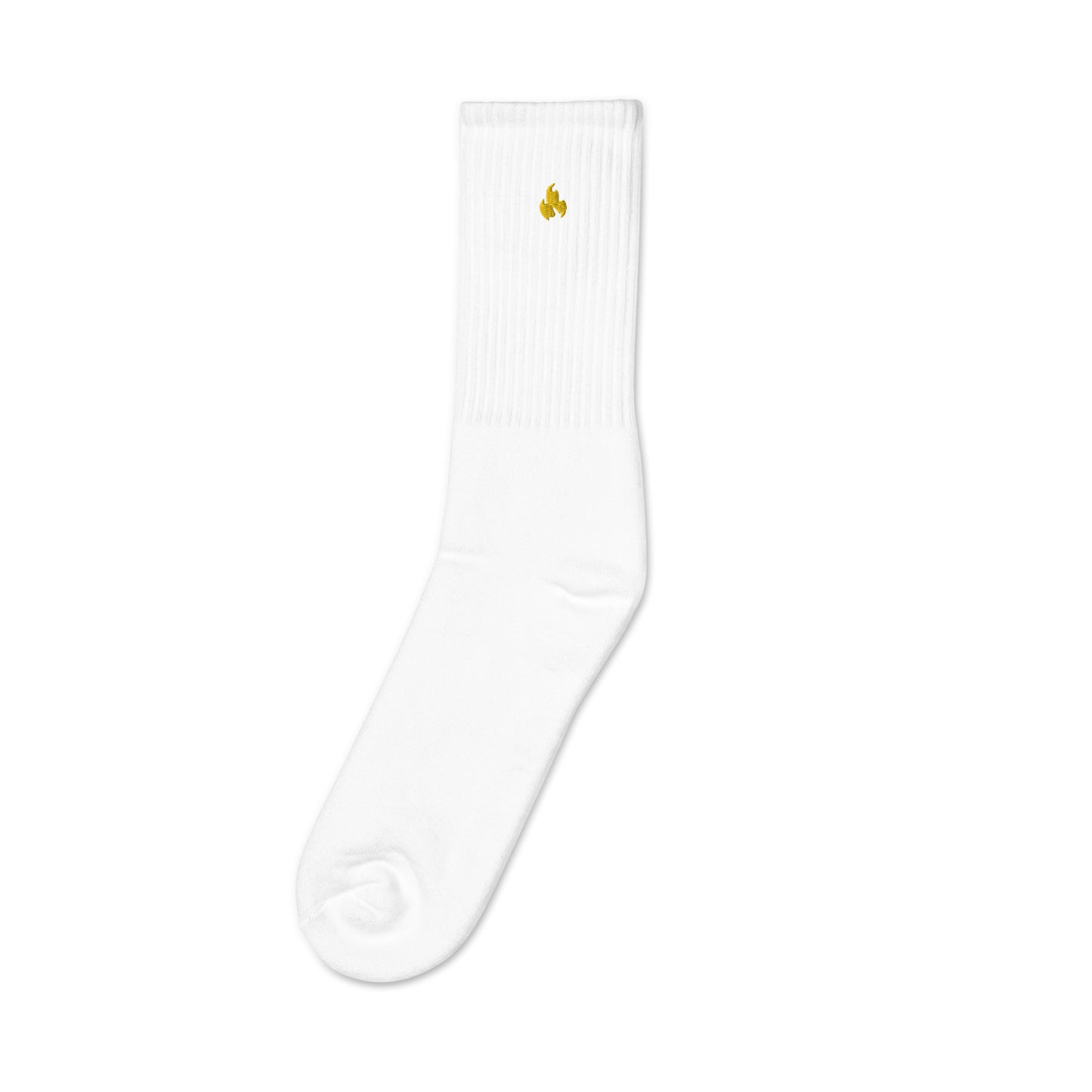 Golden Flame Premium Embroidered Crew Socks