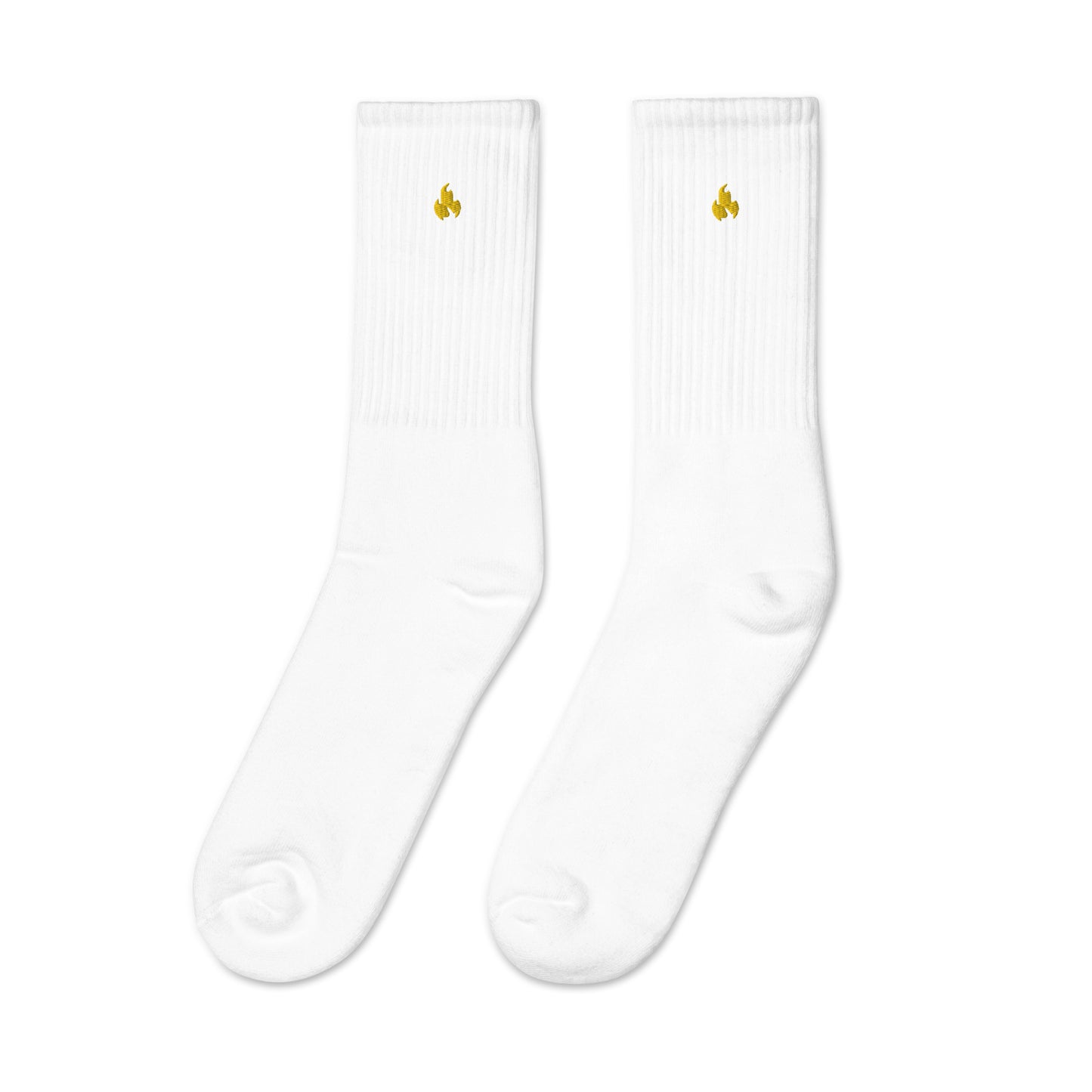 Golden Flame Premium Embroidered Crew Socks