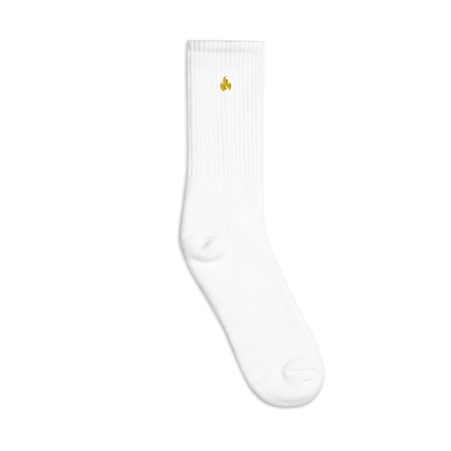 Golden Flame Premium Embroidered Crew Socks