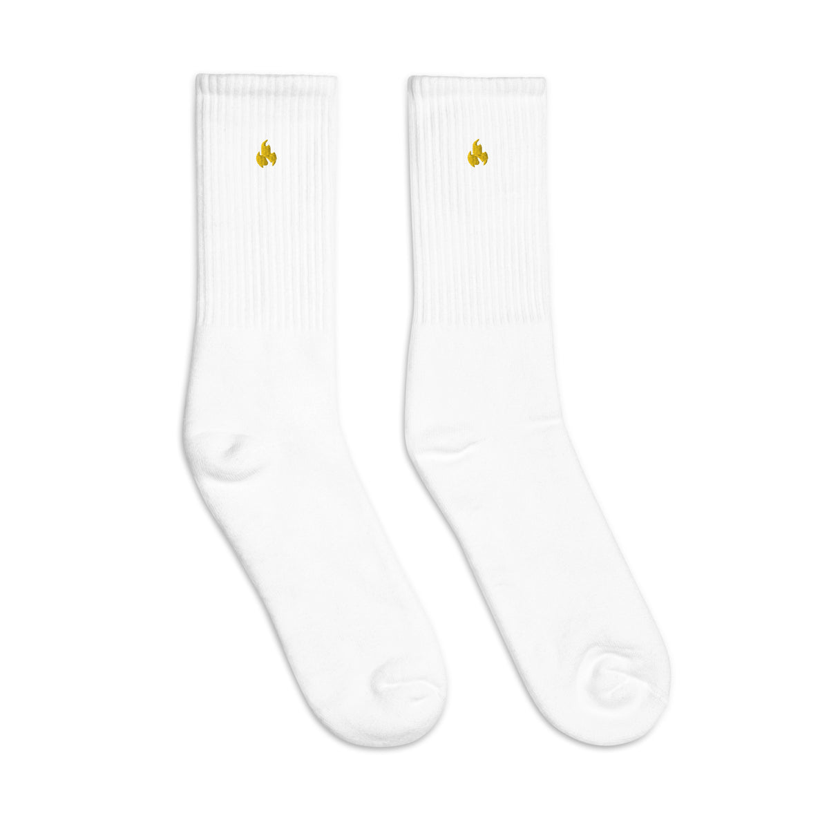 Golden Flame Premium Embroidered Crew Socks