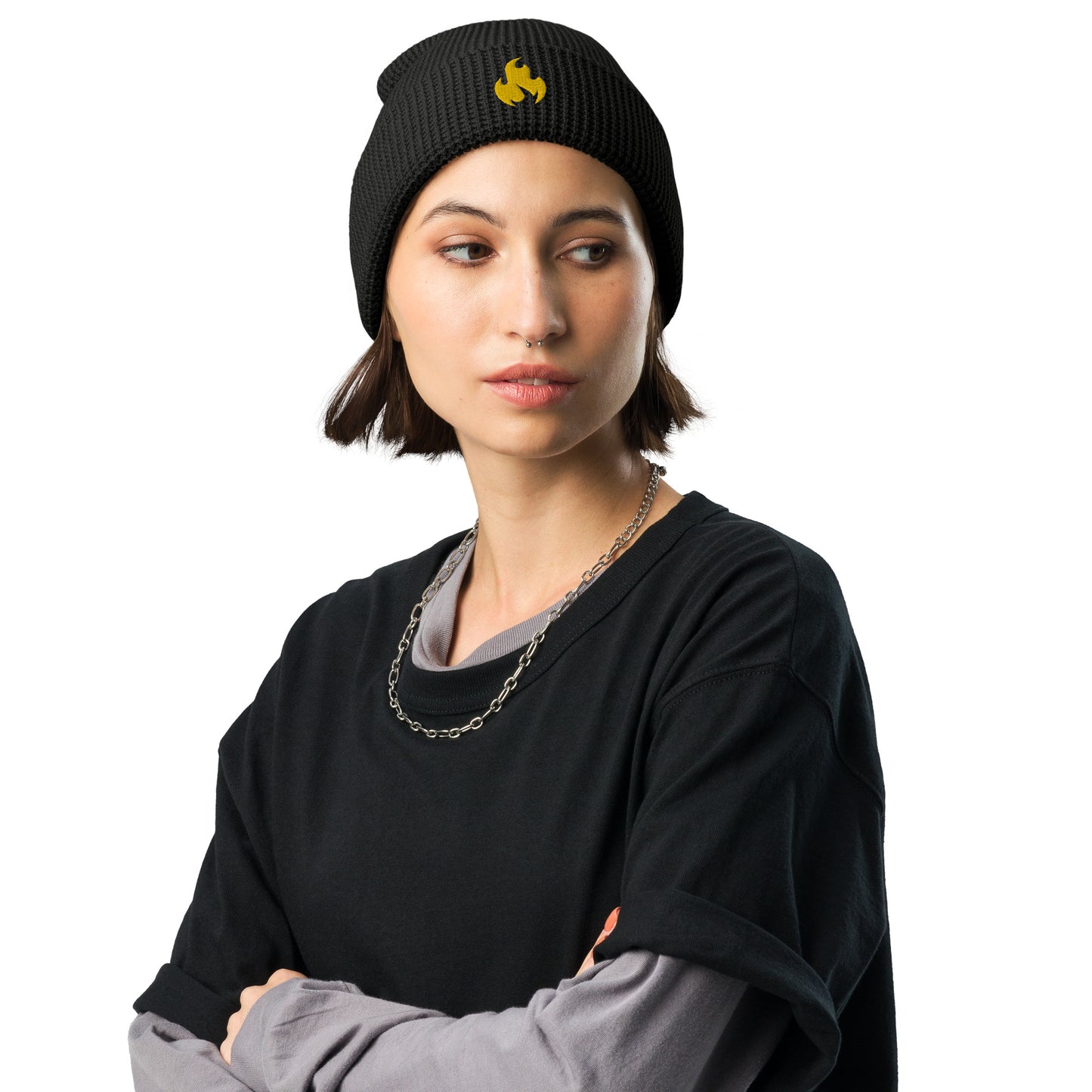 HM Golden Flame Waffle Beanie